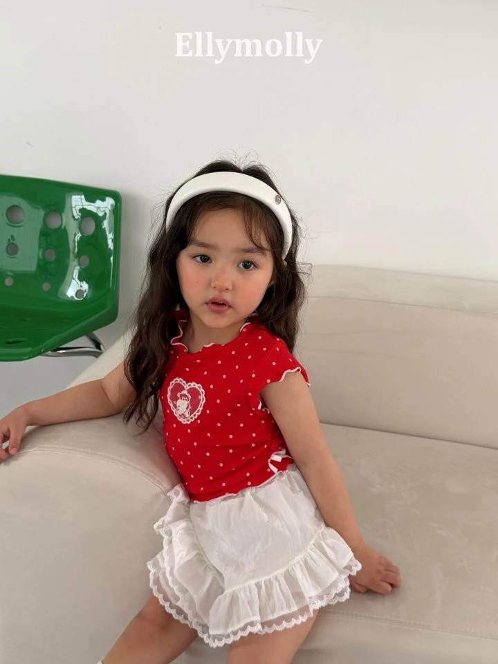 Ellymolly - Korean Children Fashion - #discoveringself - Dot Mimi Shirring Tee - 12