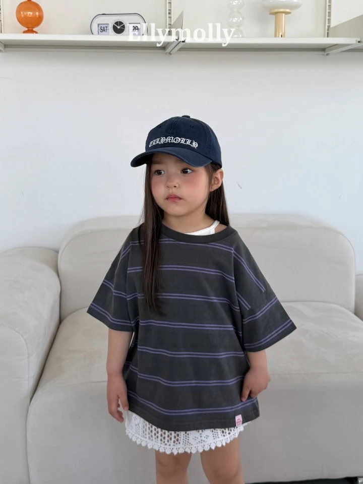 Ellymolly - Korean Children Fashion - #discoveringself - Washed Stripe Box Tee - 4