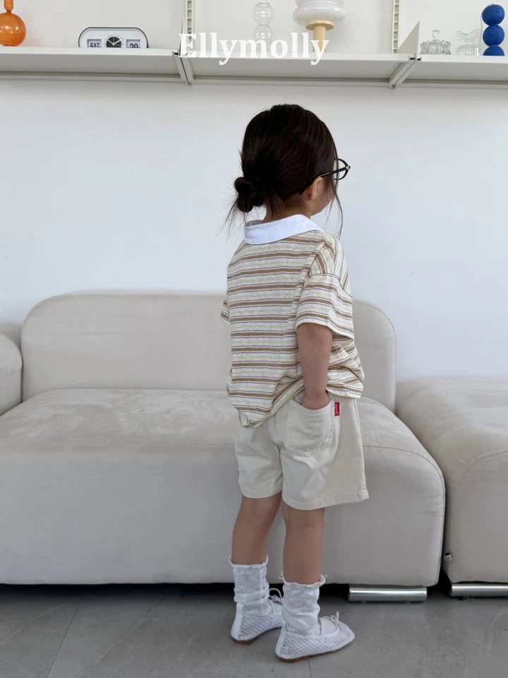 Ellymolly - Korean Children Fashion - #kidsshorts - Smart Collar Tee - 7