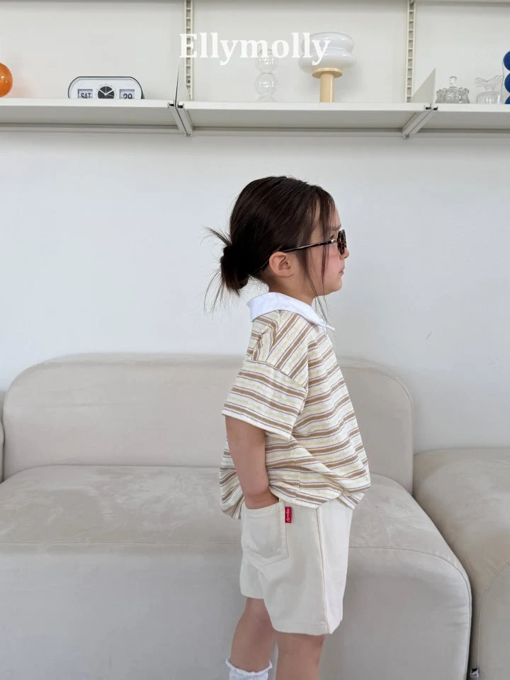 Ellymolly - Korean Children Fashion - #kidsstore - Smart Collar Tee - 8