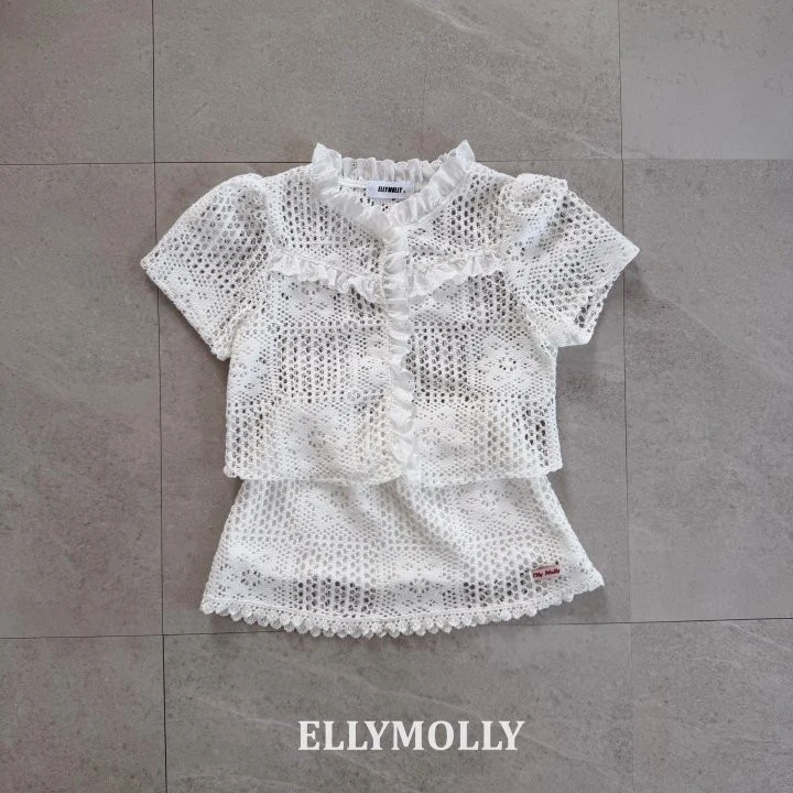 Ellymolly - Korean Children Fashion - #littlefashionista - Rosy Crochet Blouse