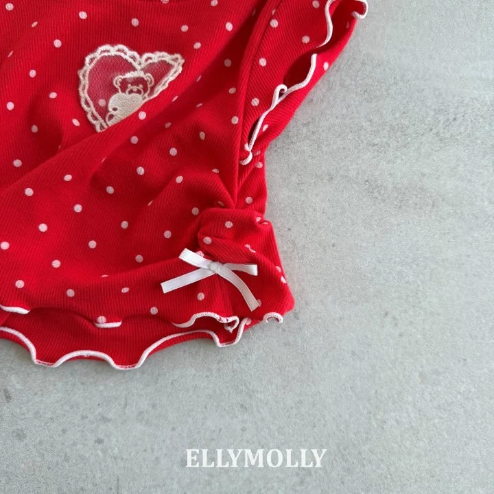Ellymolly - Korean Children Fashion - #magicofchildhood - Dot Mimi Shirring Tee - 4
