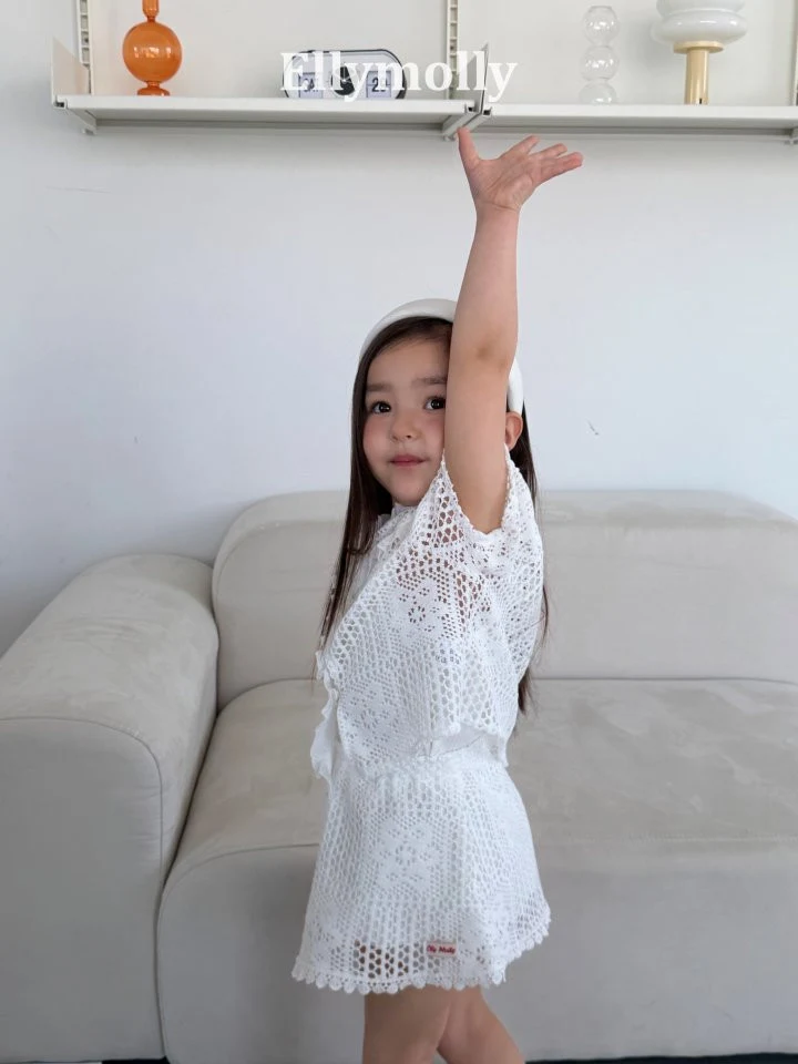 Ellymolly - Korean Children Fashion - #magicofchildhood - Rosy Crochet Skirt - 4