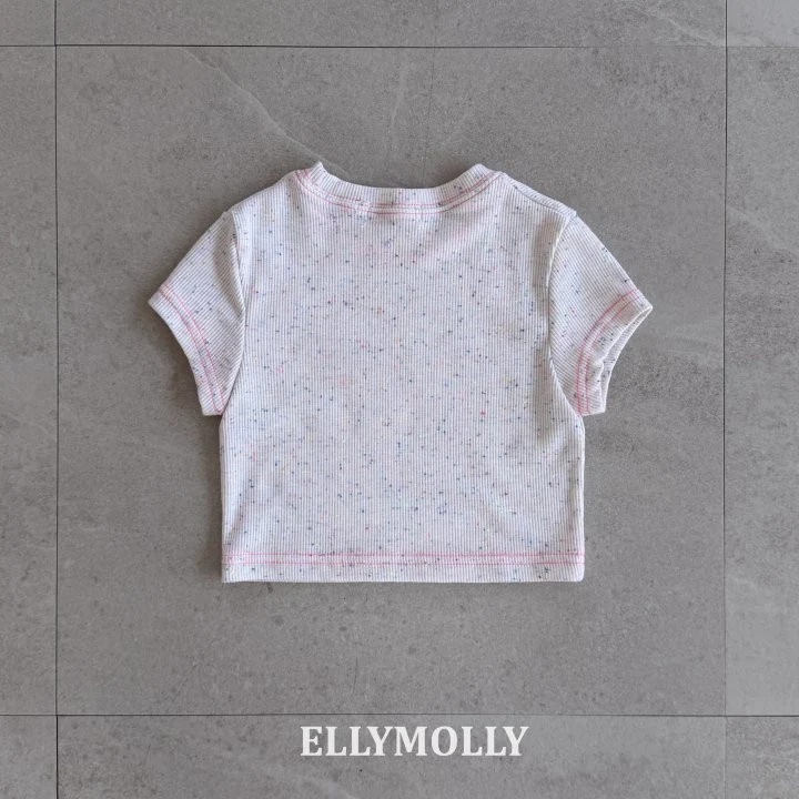 Ellymolly - Korean Children Fashion - #todddlerfashion - Rainbow Crop Tee - 10