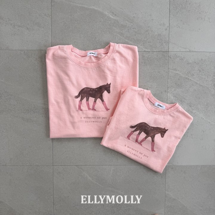 Ellymolly - Korean Children Fashion - #todddlerfashion - Blush Pony Tee (Adult) - 3