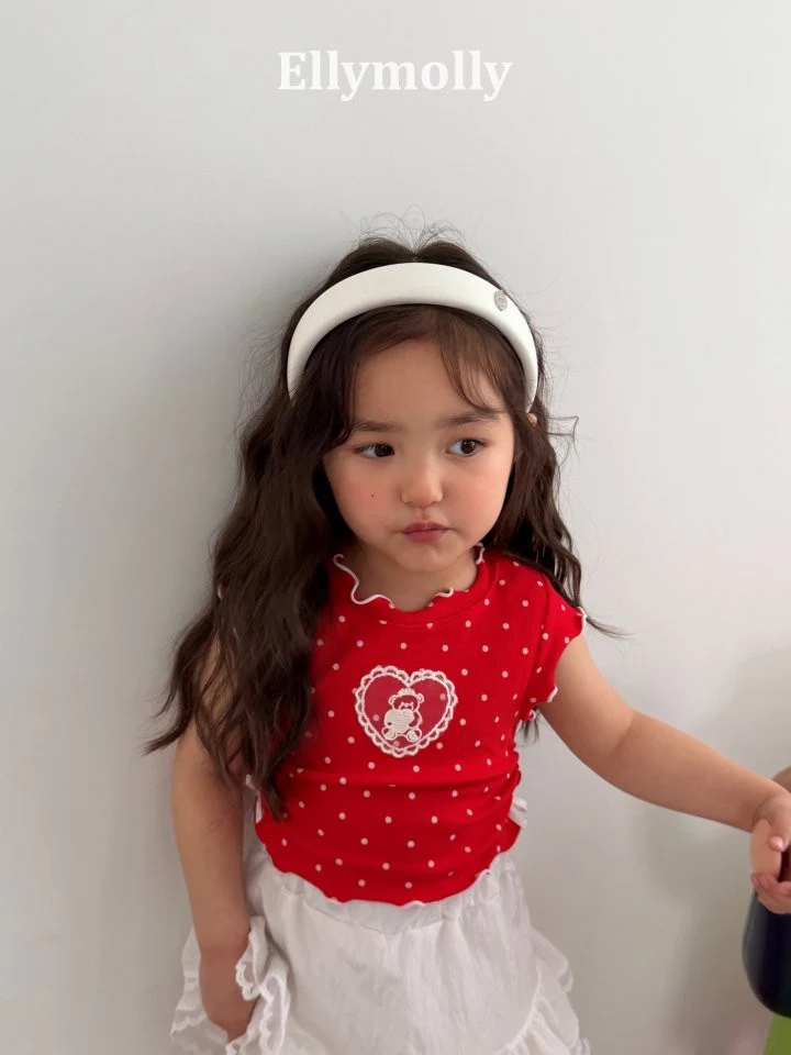 Ellymolly - Korean Children Fashion - #toddlerclothing - Dot Mimi Shirring Tee - 7
