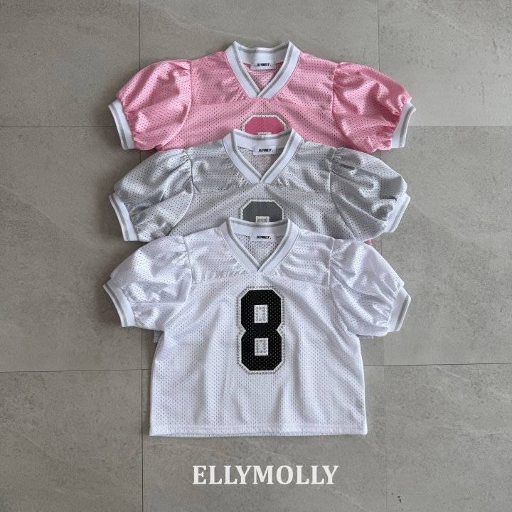 Ellymolly - Korean Children Fashion - #toddlerclothing - Mesh Puff V-Neck Tee
