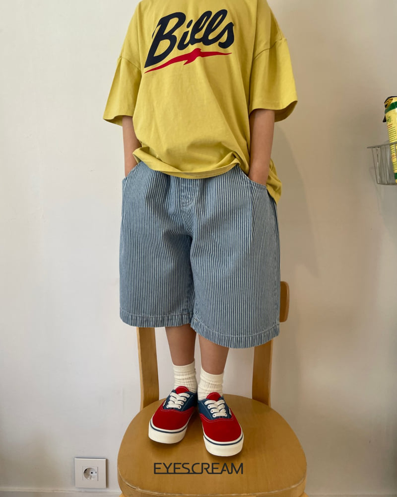 Eyescream - Korean Children Fashion - #discoveringself - Stripe Dart Denim Pants - 8