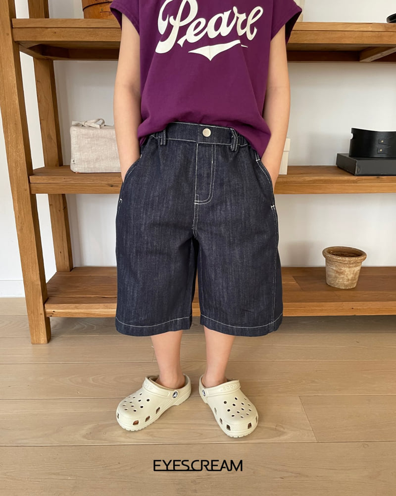 Eyescream - Korean Children Fashion - #discoveringself - Raw Denim Bermuda Pants - 4