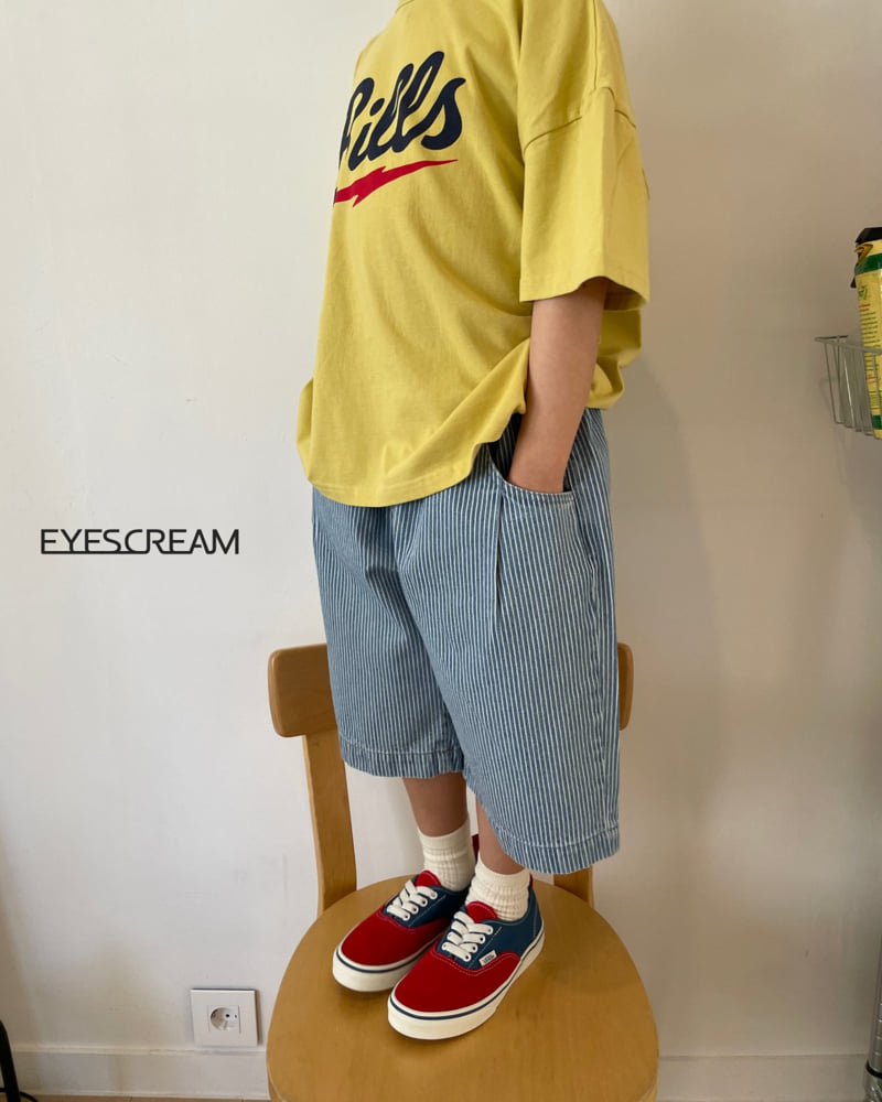 Eyescream - Korean Children Fashion - #fashionkids - Stripe Dart Denim Pants - 9