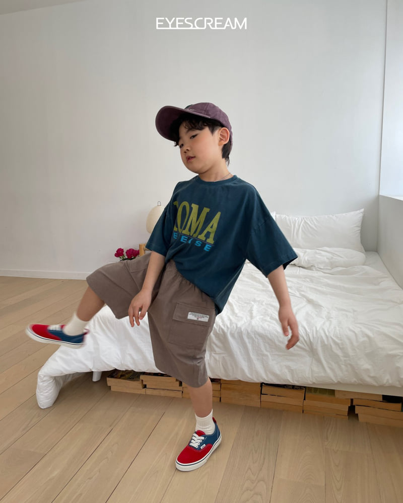 Eyescream - Korean Children Fashion - #kidsshorts - Point Label Cargo Pants - 11