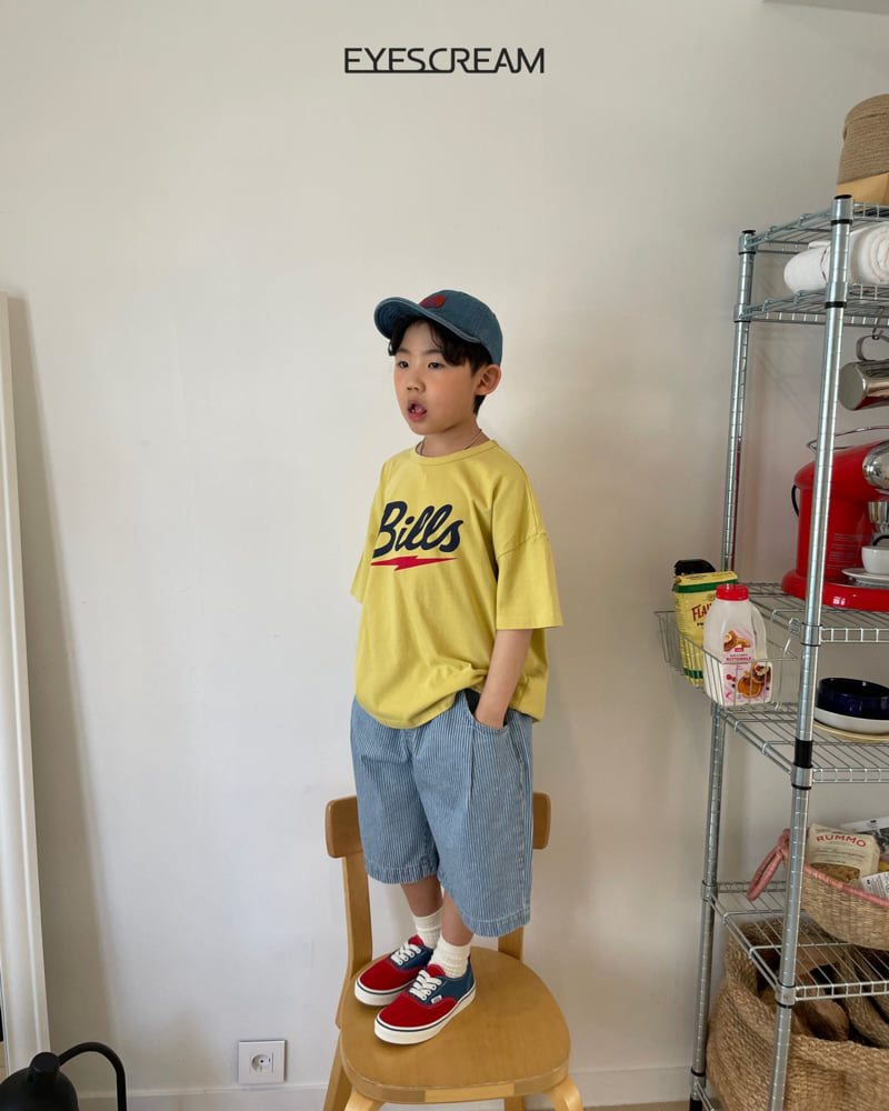 Eyescream - Korean Children Fashion - #kidsshorts - Stripe Dart Denim Pants - 10