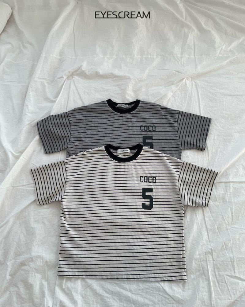 Eyescream - Korean Children Fashion - #kidsshorts - Number 5 Stripe Pigment Tee