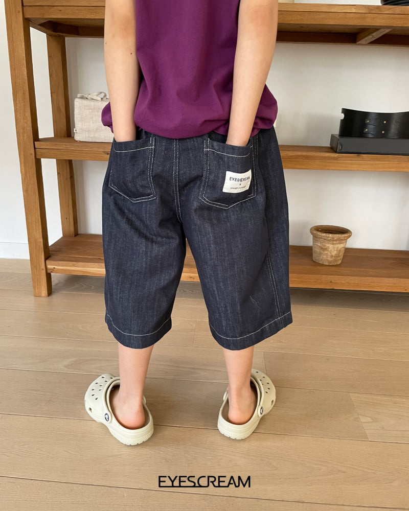 Eyescream - Korean Children Fashion - #kidsstore - Raw Denim Bermuda Pants - 6