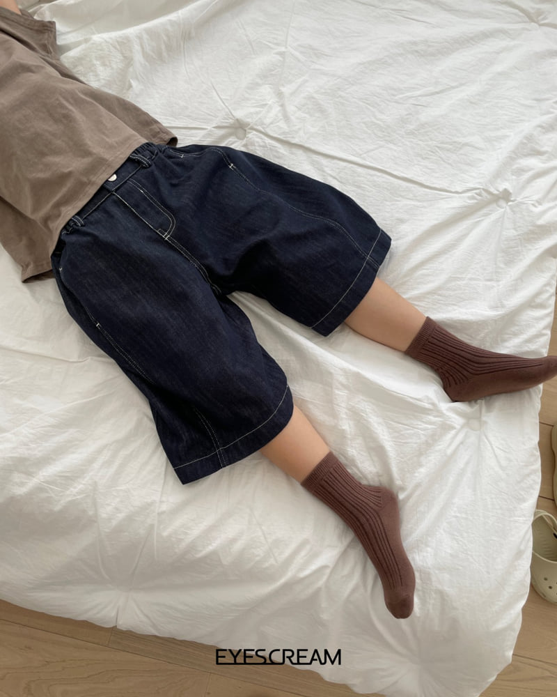 Eyescream - Korean Children Fashion - #kidzfashiontrend - Raw Denim Bermuda Pants - 7