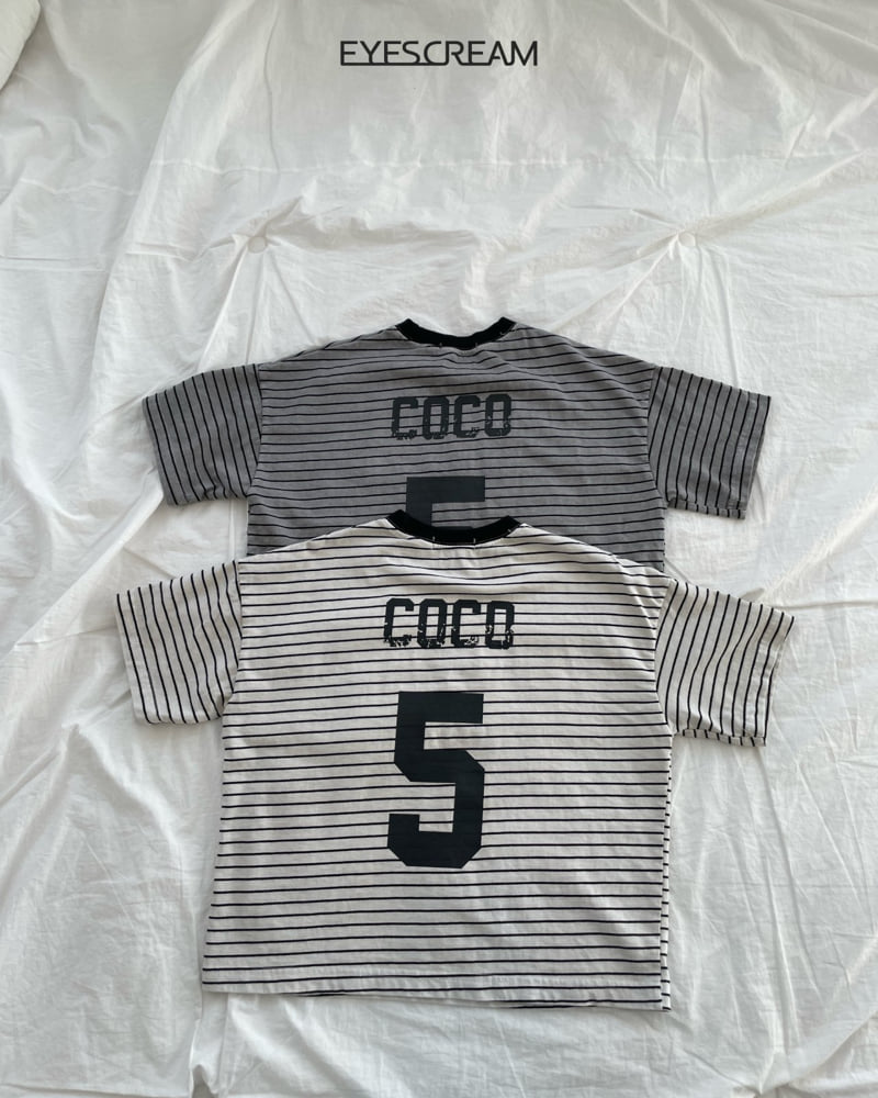 Eyescream - Korean Children Fashion - #kidzfashiontrend - Number 5 Stripe Pigment Tee - 3