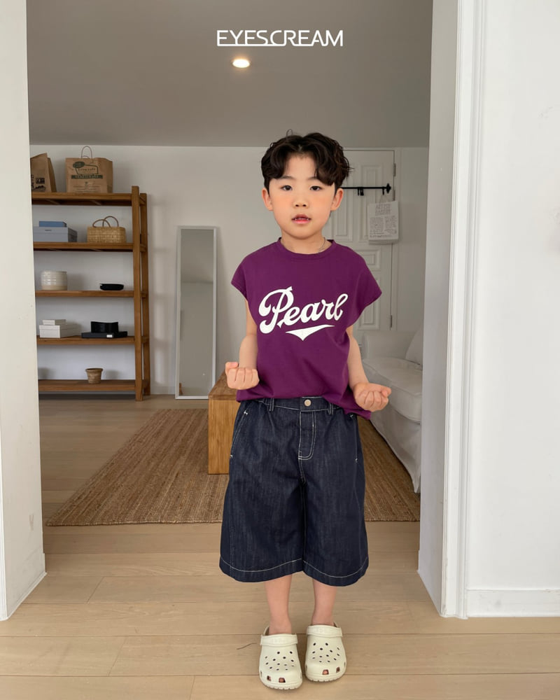 Eyescream - Korean Children Fashion - #magicofchildhood - Raw Denim Bermuda Pants - 10