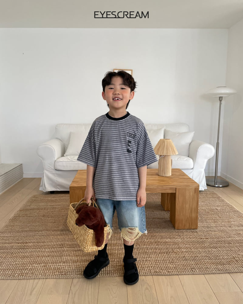 Eyescream - Korean Children Fashion - #magicofchildhood - Number 5 Stripe Pigment Tee - 6