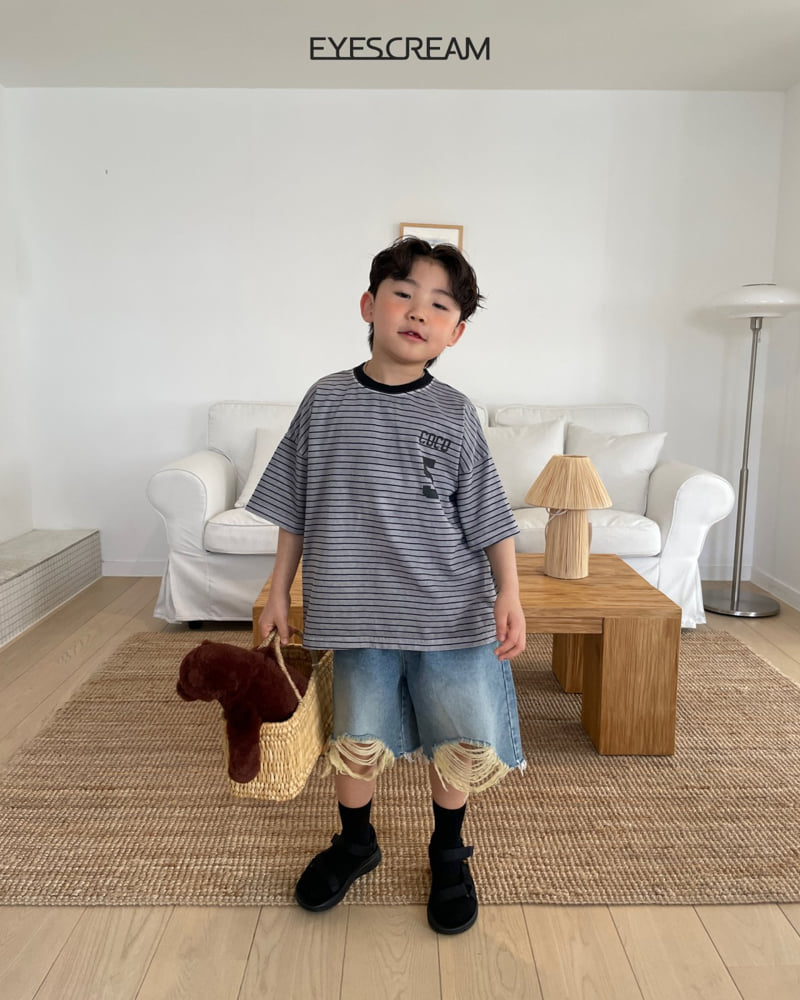 Eyescream - Korean Children Fashion - #minifashionista - Number 5 Stripe Pigment Tee - 7