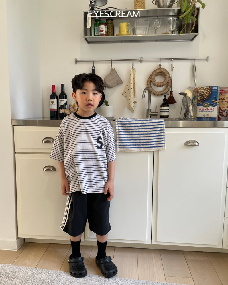 Eyescream - Korean Children Fashion - #stylishchildhood - Number 5 Stripe Pigment Tee - 11
