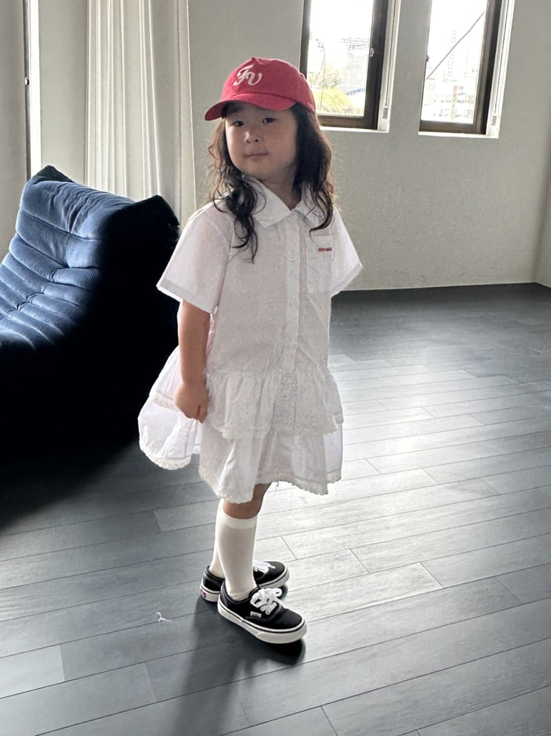 Foov - Korean Children Fashion - #childofig - Shirt Cancan One-piece (White) - 10