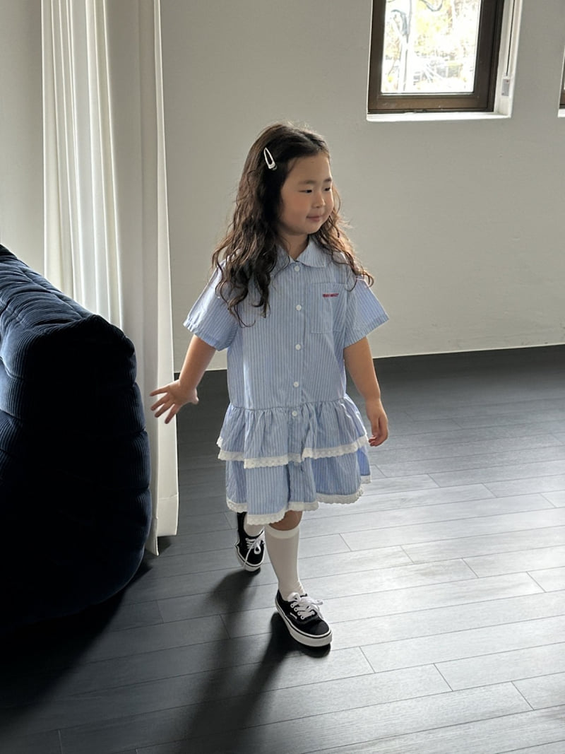 Foov - Korean Children Fashion - #prettylittlegirls - Shirt Cancan One-piece (Stripe) - 5