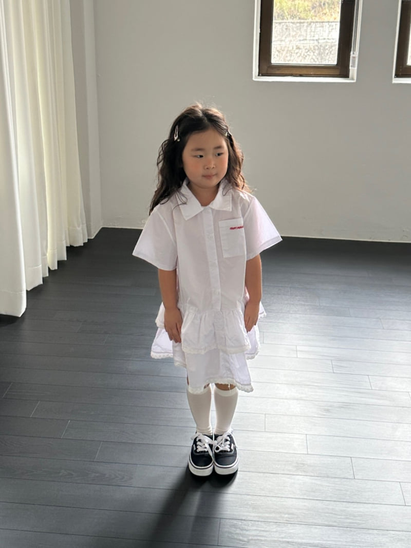 Foov - Korean Children Fashion - #todddlerfashion - Shirt Cancan One-piece (White) - 7