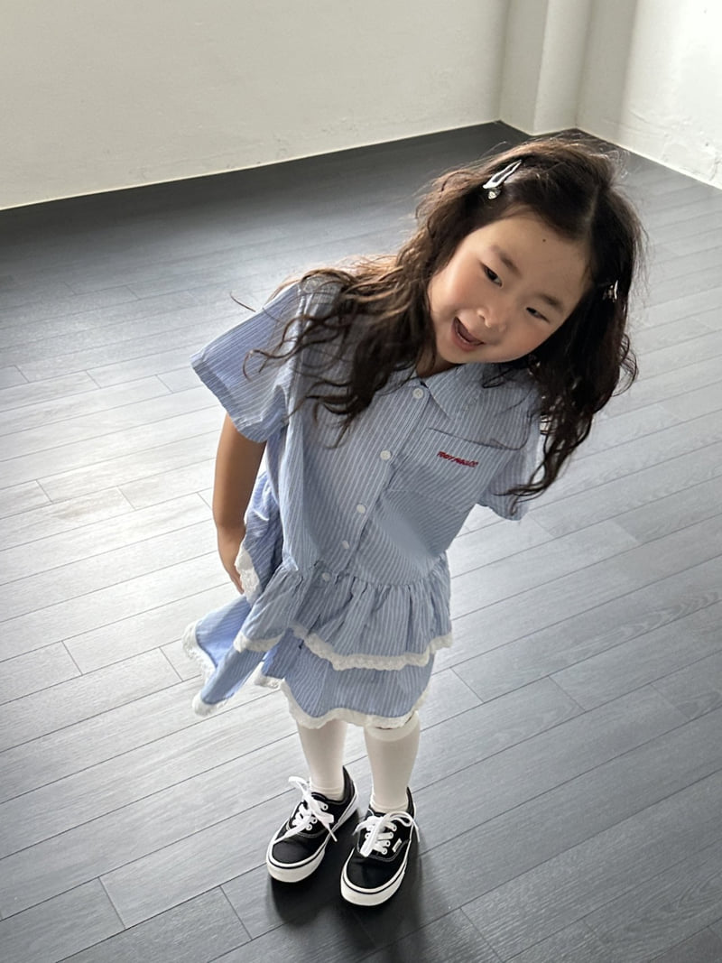 Foov - Korean Children Fashion - #todddlerfashion - Shirt Cancan One-piece (Stripe) - 6
