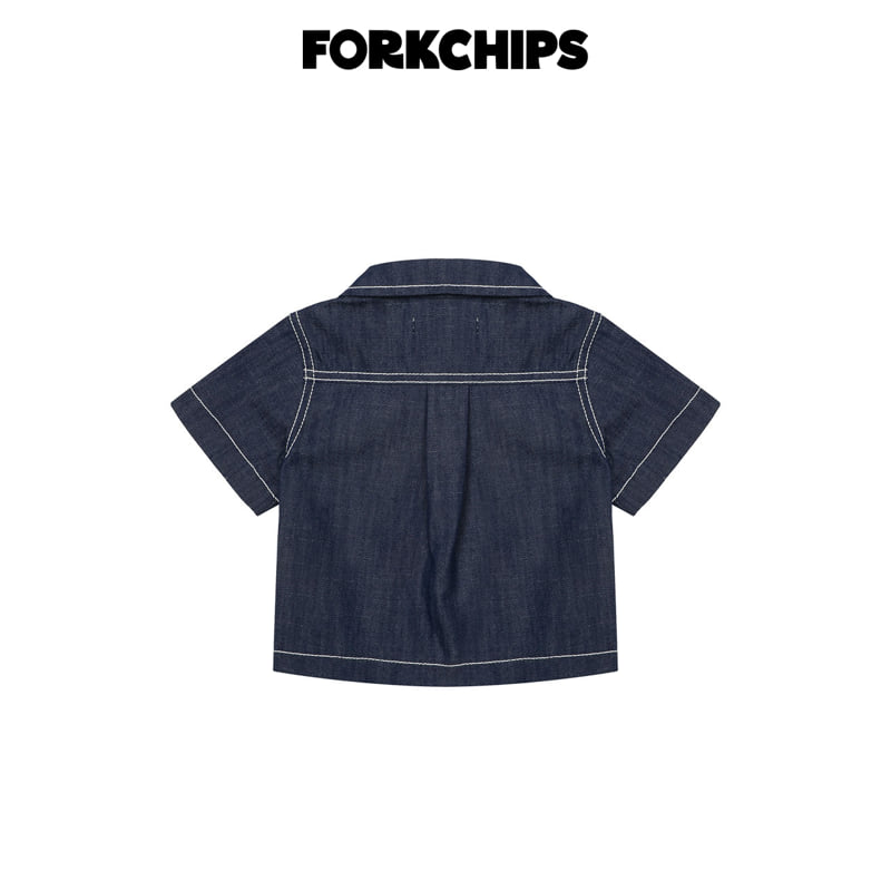 Fork Chips - Korean Children Fashion - #kidzfashiontrend - Buddy Denim Shirt - 4