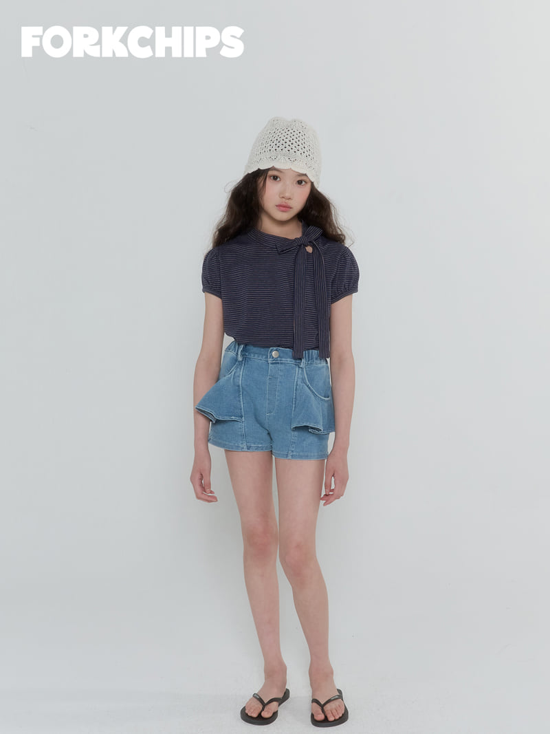 Fork Chips - Korean Children Fashion - #Kfashion4kids - Bambi Tie Tee