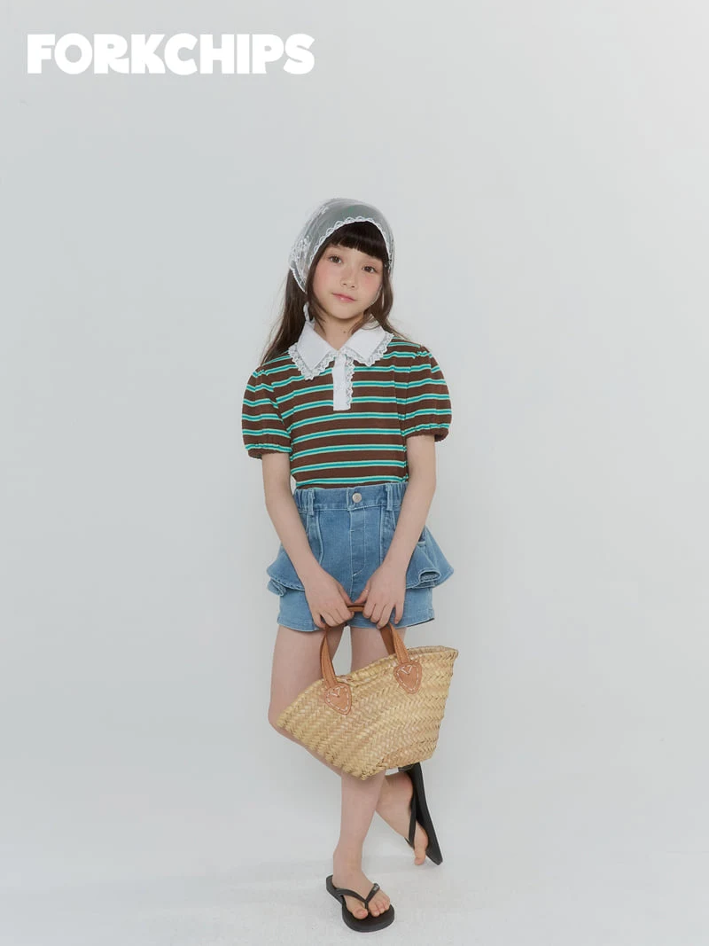 Fork Chips - Korean Children Fashion - #Kfashion4kids - Lollipop Collar Tee - 11