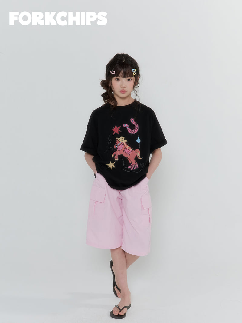 Fork Chips - Korean Children Fashion - #Kfashion4kids - Snap Bermuda Pants - 9