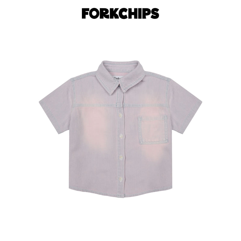 Fork Chips - Korean Children Fashion - #Kfashion4kids - Sky Denim Shirt - 3