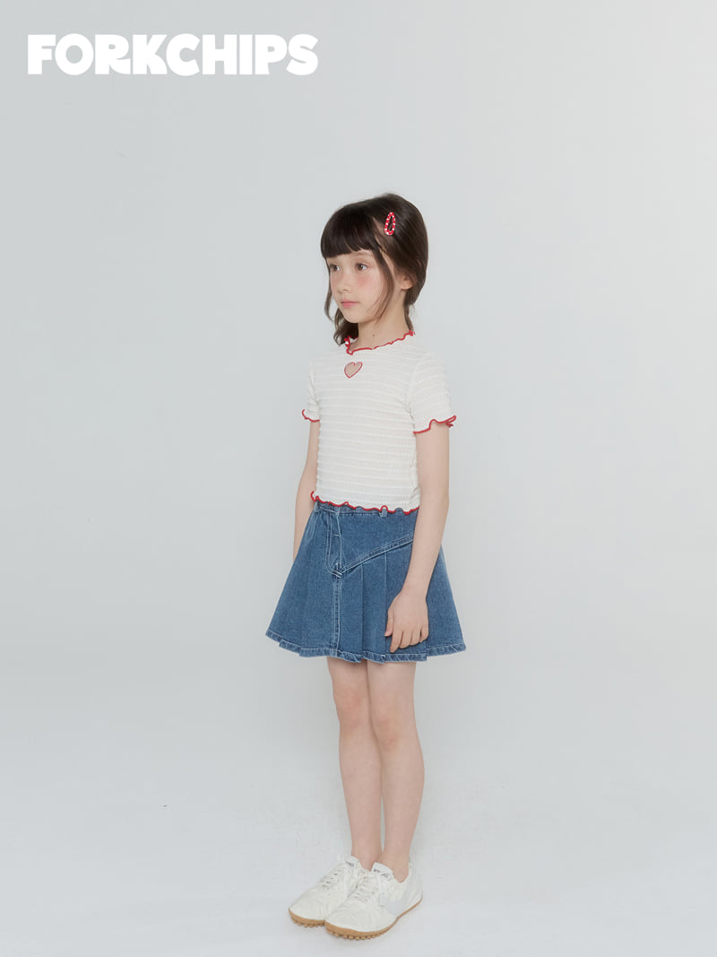 Fork Chips - Korean Children Fashion - #Kfashion4kids - Flip Denim Skirt - 11