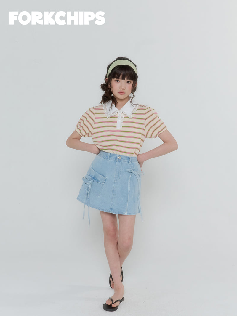 Fork Chips - Korean Children Fashion - #Kfashion4kids - Cube Ribbon Skirt - 9