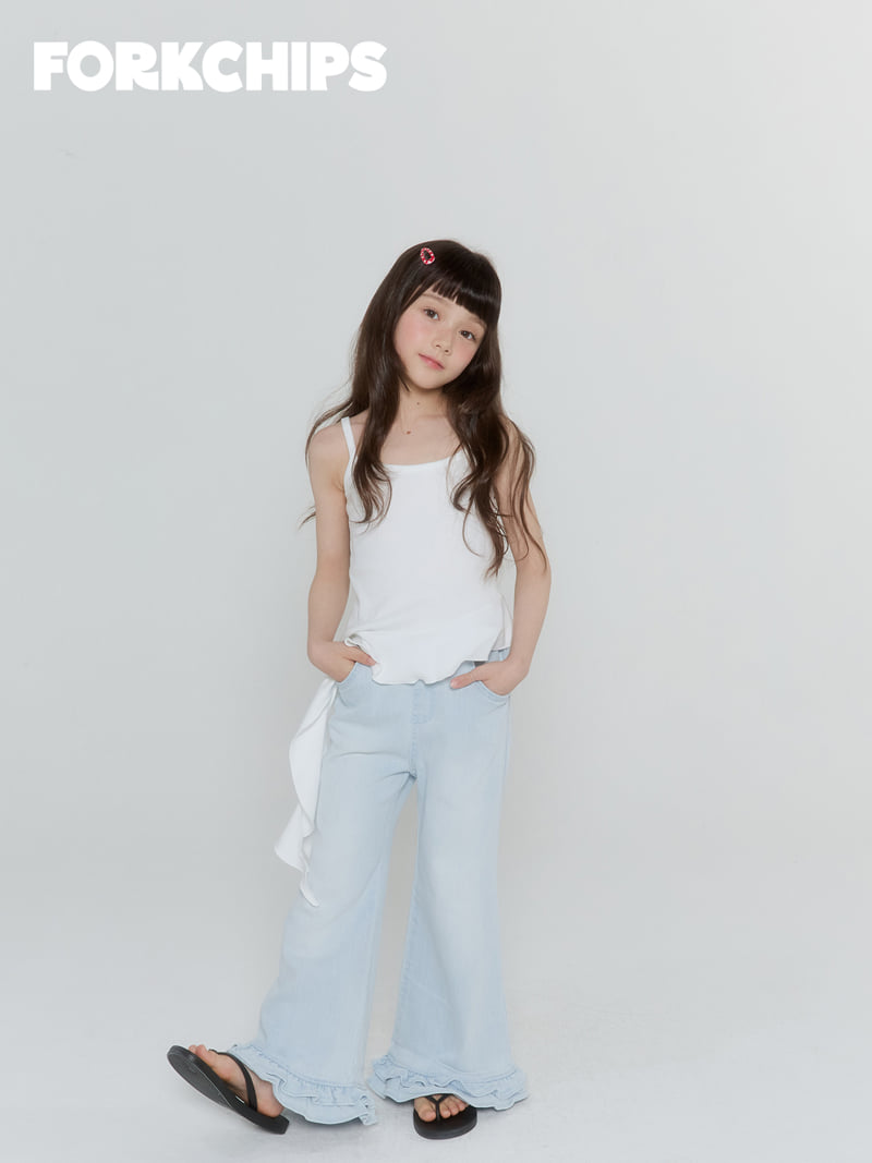 Fork Chips - Korean Children Fashion - #Kfashion4kids - Unbalanced Ruffle Sleeveless - 10