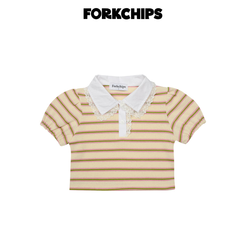 Fork Chips - Korean Children Fashion - #childofig - Lollipop Collar Tee - 3