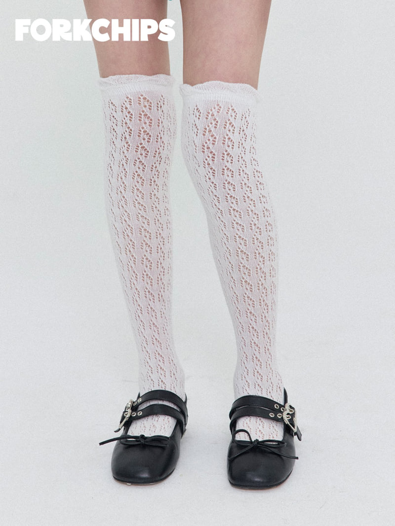 Fork Chips - Korean Children Fashion - #childofig - Eyelet Knee Socks - 7