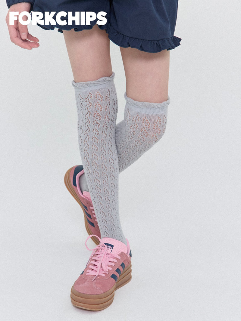 Fork Chips - Korean Children Fashion - #childofig - Eyelet Knee Socks - 8