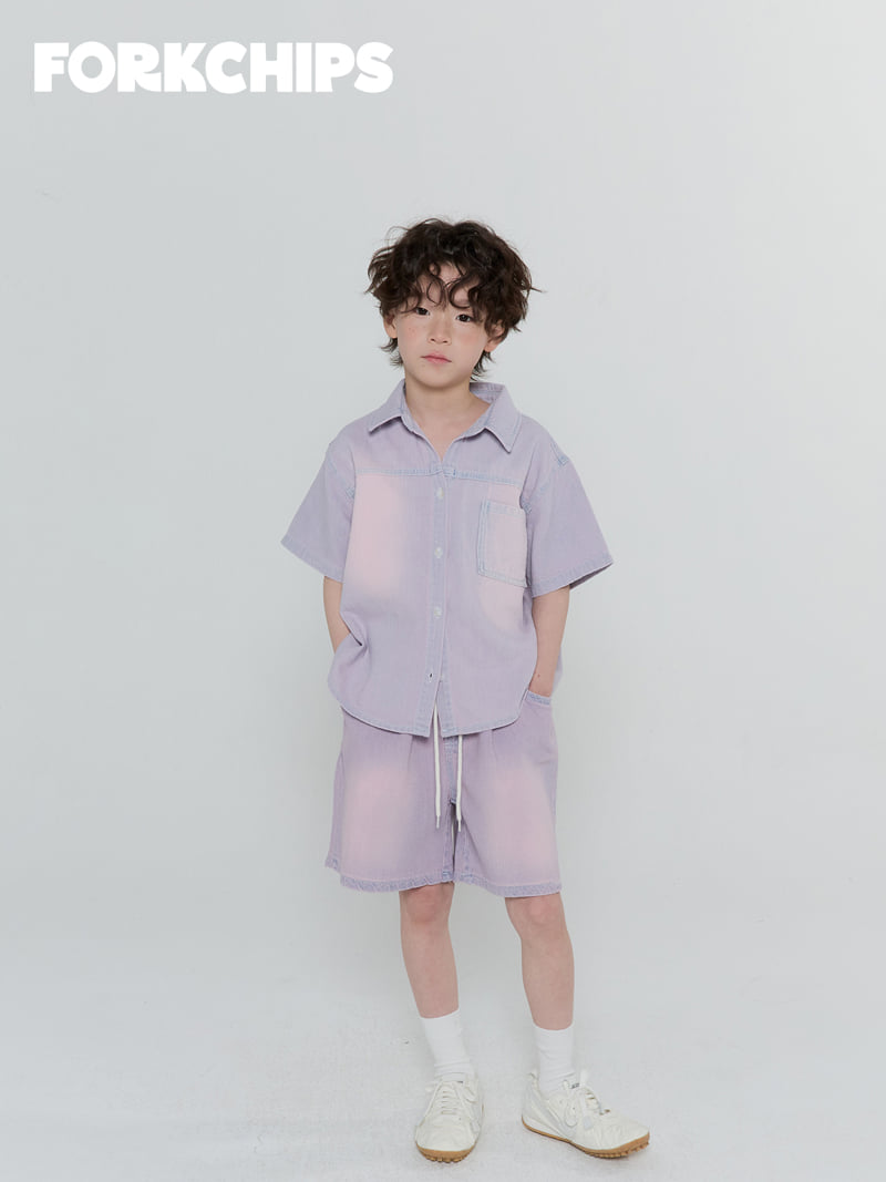 Fork Chips - Korean Children Fashion - #childofig - Sky Shorts - 9