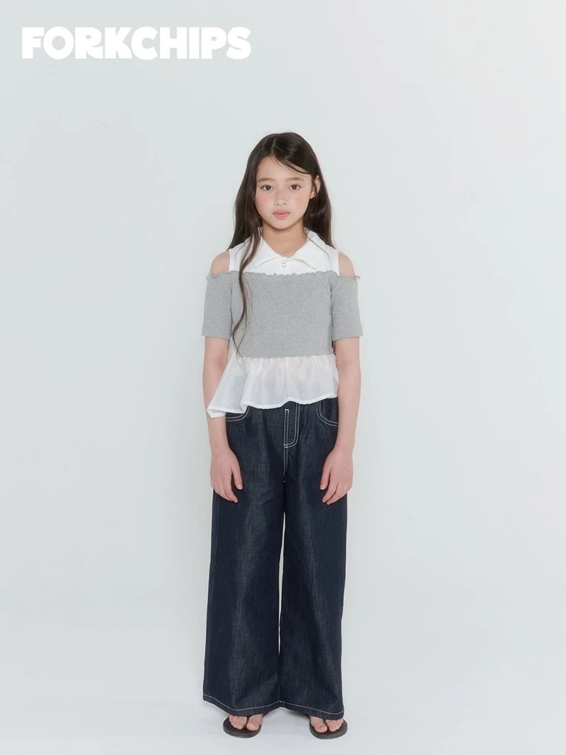 Fork Chips - Korean Children Fashion - #childofig - Paper Shoulder Tee - 7