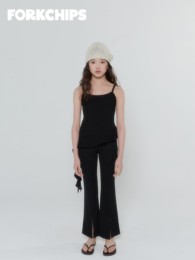 Fork Chips - Korean Children Fashion - #childofig - Unbalanced Ruffle Sleeveless