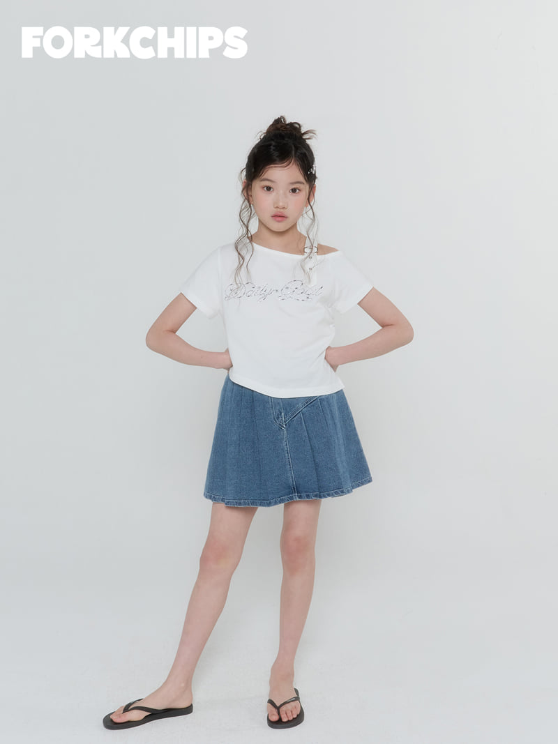 Fork Chips - Korean Children Fashion - #childrensboutique - Crown Shoulder Tee - 11