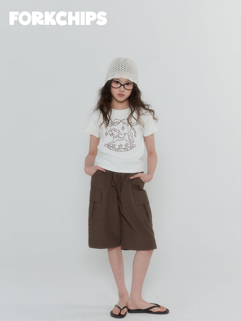 Fork Chips - Korean Children Fashion - #childrensboutique - Horse Embroidery Tee - 7