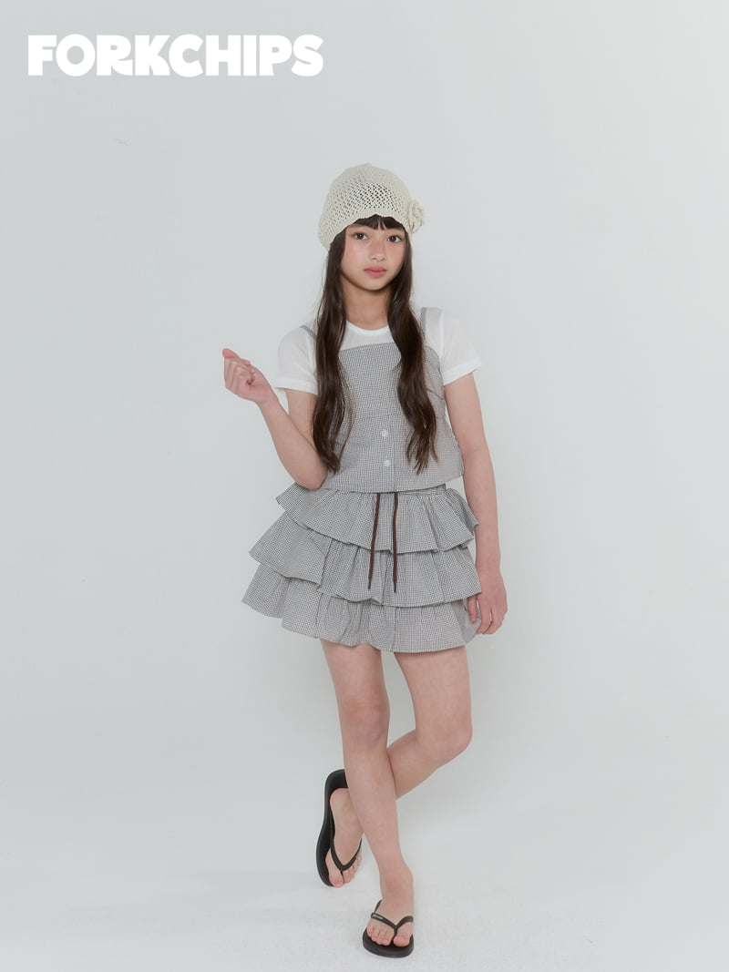 Fork Chips - Korean Children Fashion - #childrensboutique - Noir Tiered Skirt - 12