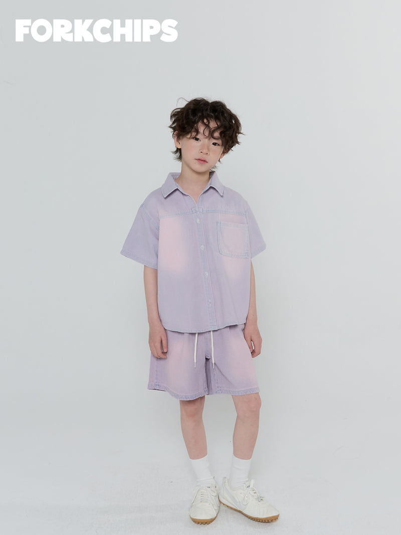 Fork Chips - Korean Children Fashion - #childrensboutique - Sky Shorts - 11