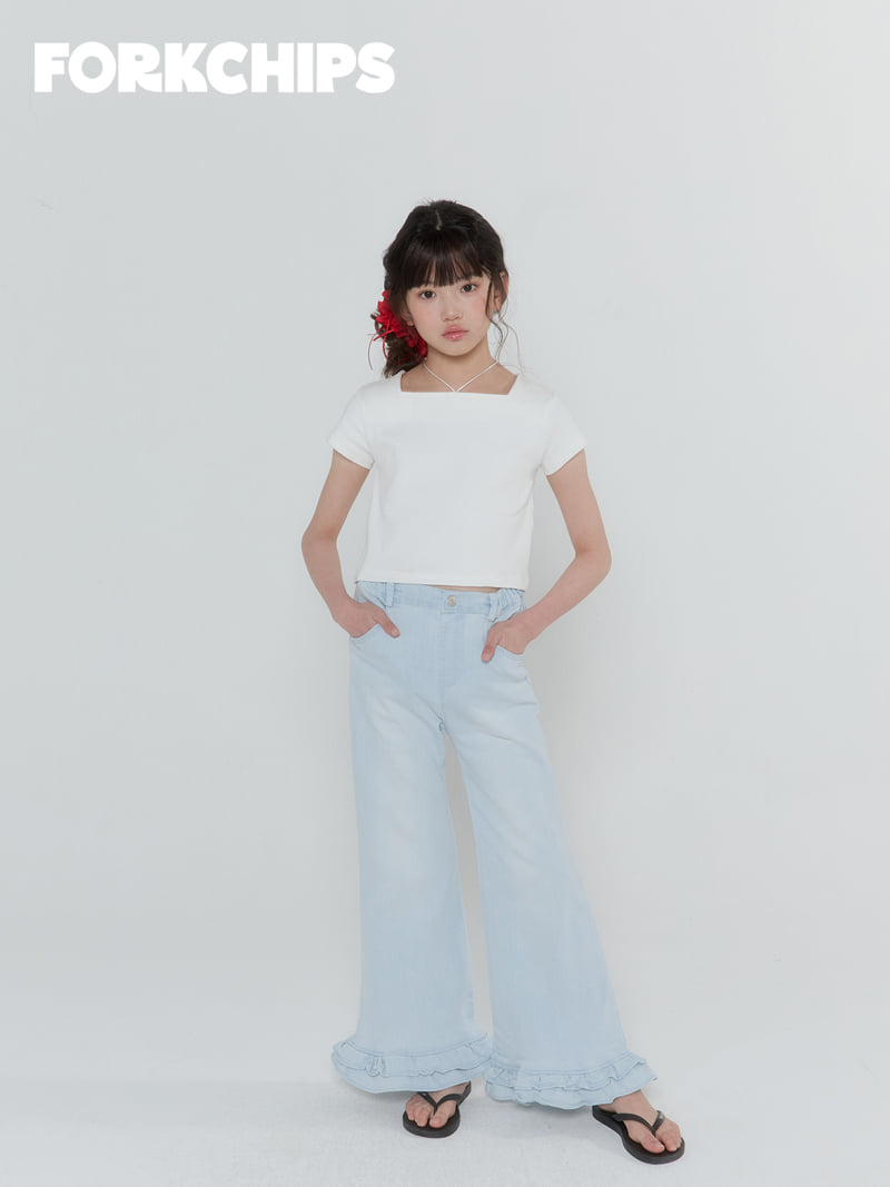 Fork Chips - Korean Children Fashion - #childrensboutique - Edge Ribbon Tee - 9