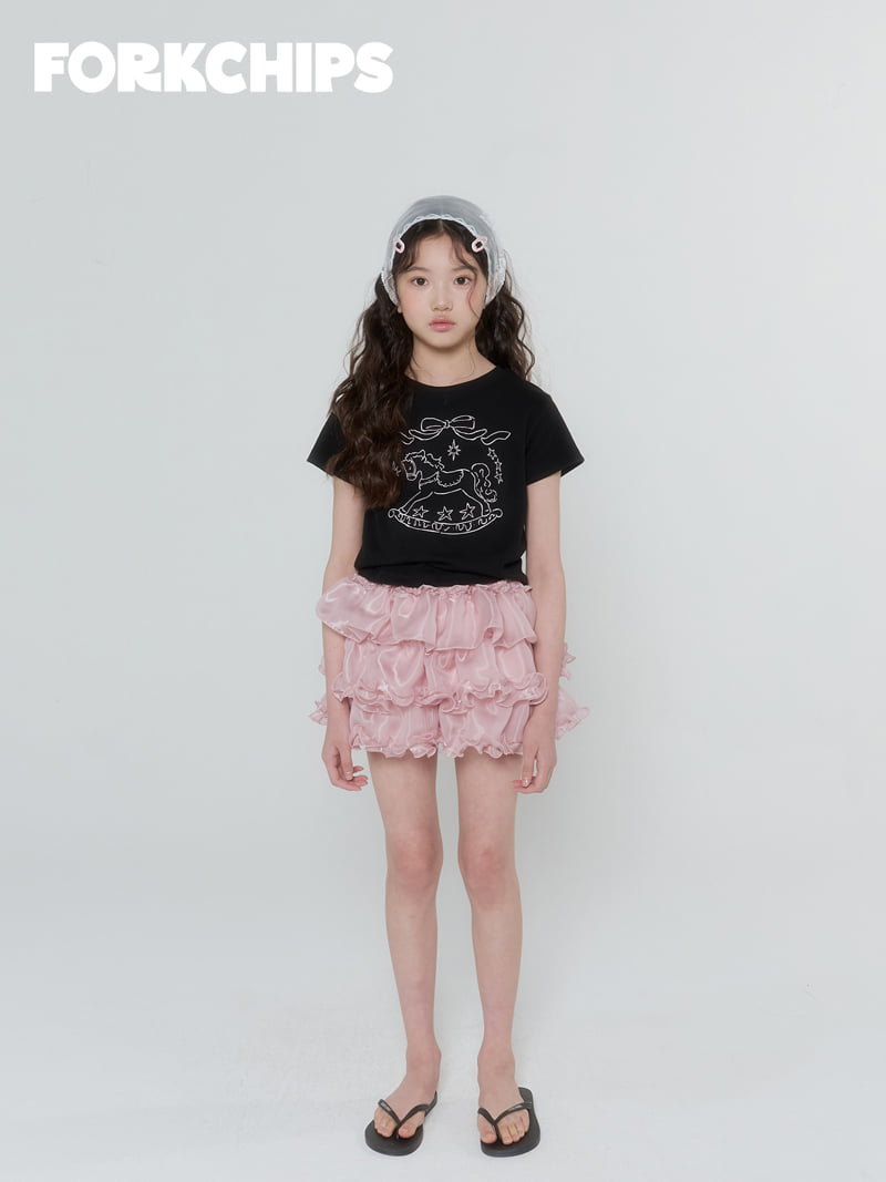Fork Chips - Korean Children Fashion - #designkidswear - Horse Embroidery Tee - 8
