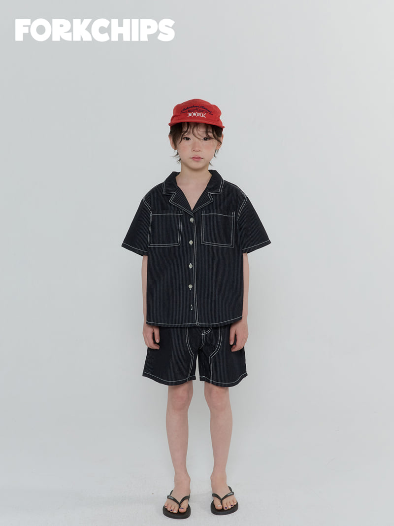 Fork Chips - Korean Children Fashion - #designkidswear - Number Half Pants
