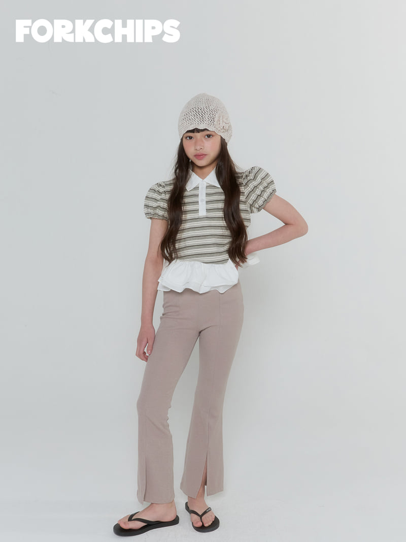 Fork Chips - Korean Children Fashion - #designkidswear - Eve Frill Collar Tee - 6